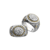 ARG-8049-DY-6" Sterling Silver Ring With 18K Gold And Diamond Jewelry Bali Designs Inc